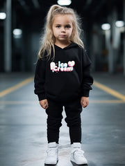 2pcs ICE CREAM Hoodies Pants Set Girls Boys Spring Fall Sports Gift