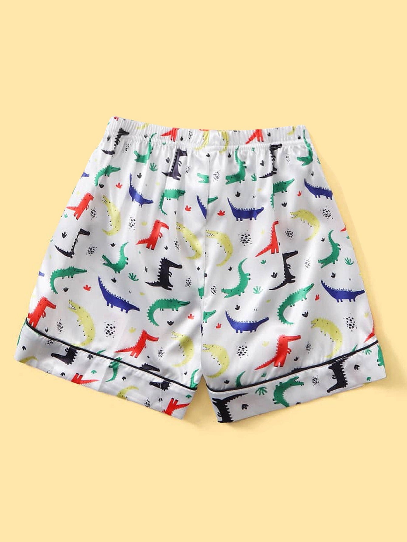 2pcs Boys Casual Short Sleeved & Shorts Loungewear Set