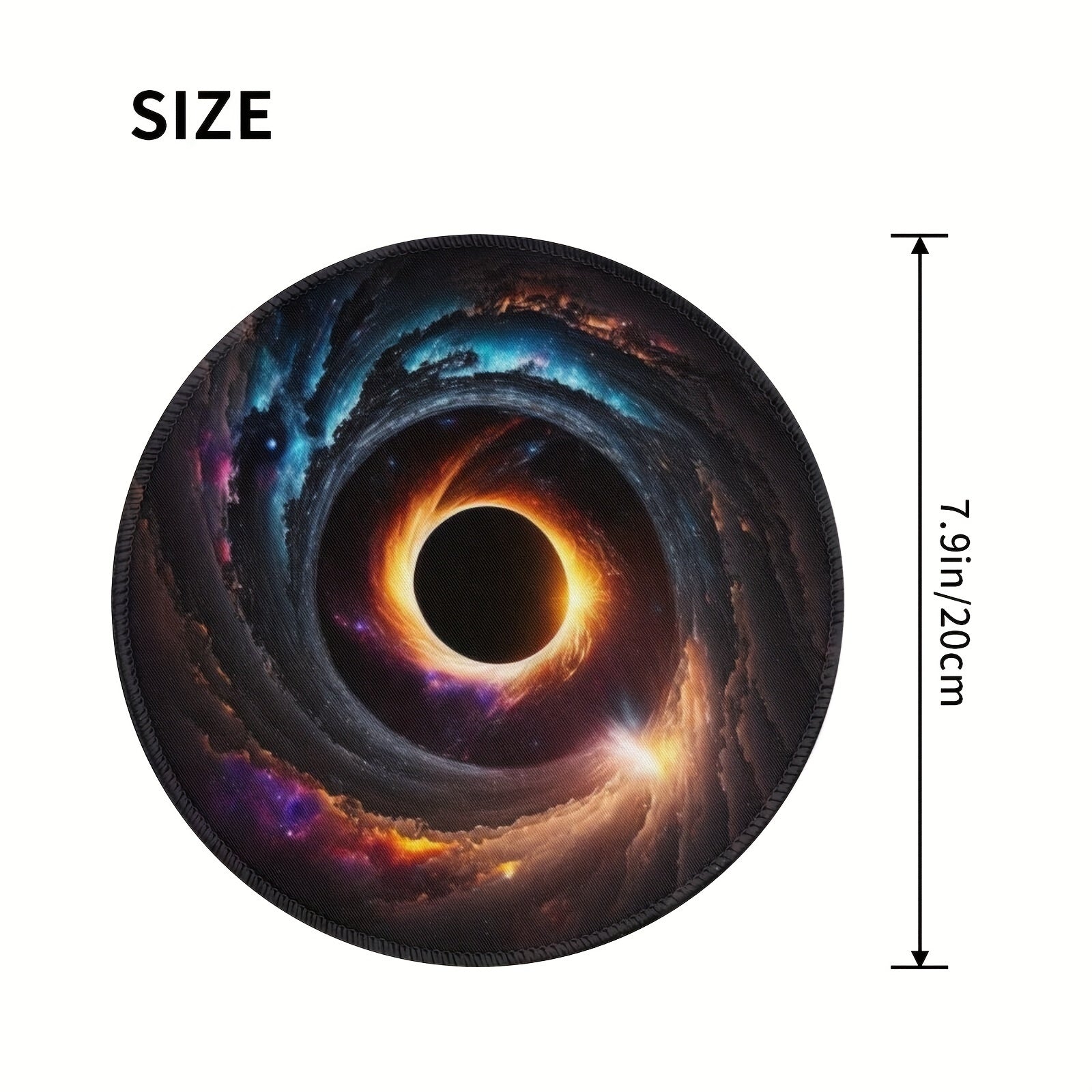 Cat's Eye or Star Style Round Mouse Pad, Sewn Edge, Office Necessary