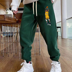 Basketball Player Pattern Joggers Men's Casual Loose Fit Street Style Sweatpants
