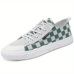Men's Plaid Skate Shoes Lightweight Non Slip Casual Shoes