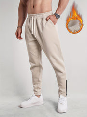 Men's Drawstring Fleece Sweatpants for Autumn Winter