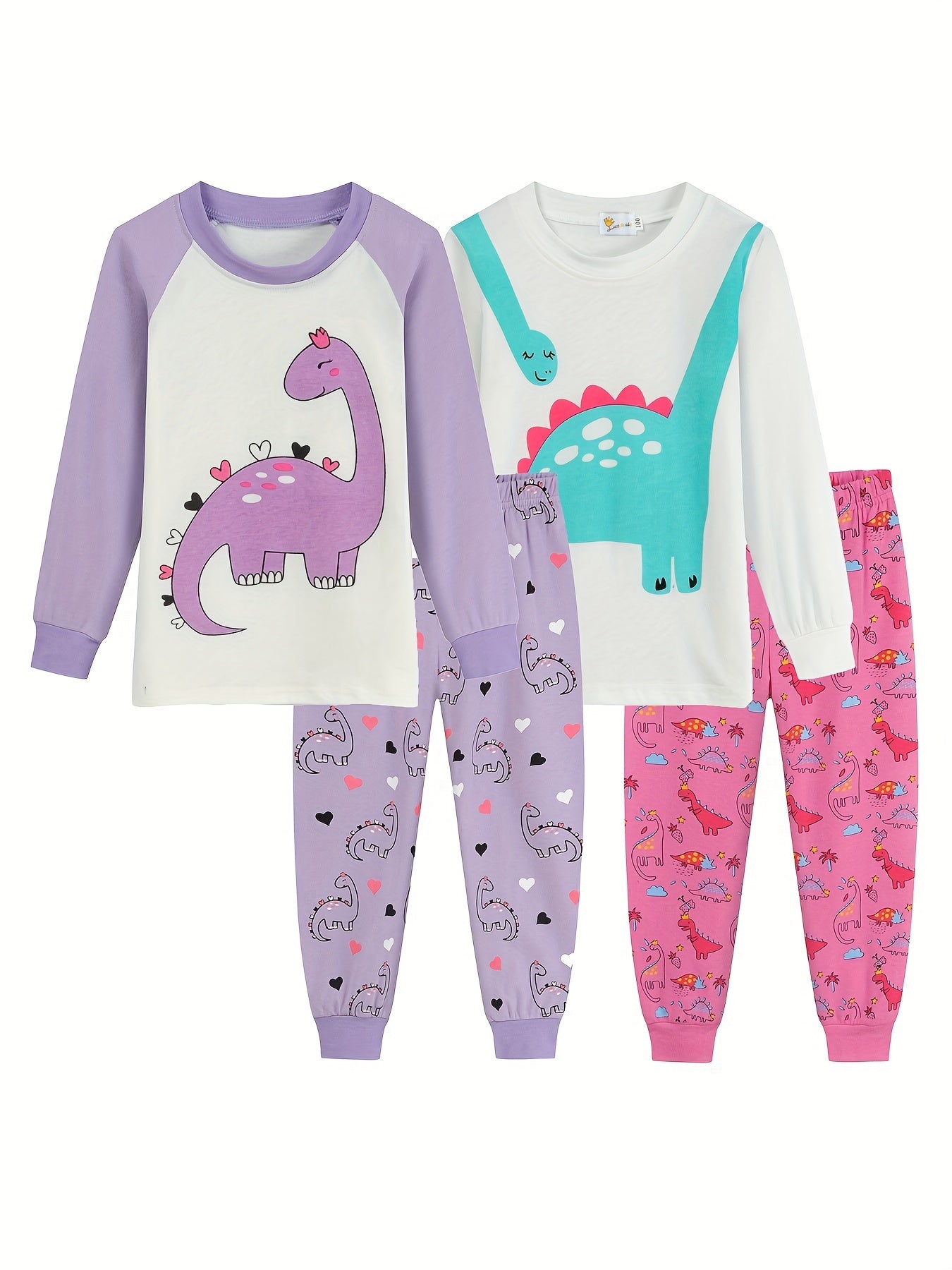 Kid's Unicorn Star Cotton Pajama Set Long Sleeve Top & Pants Girl's Loungewear