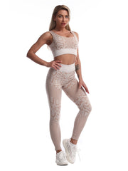 Snakeskin Print Sports Leggings High Stretchy Yoga Fitness Pants