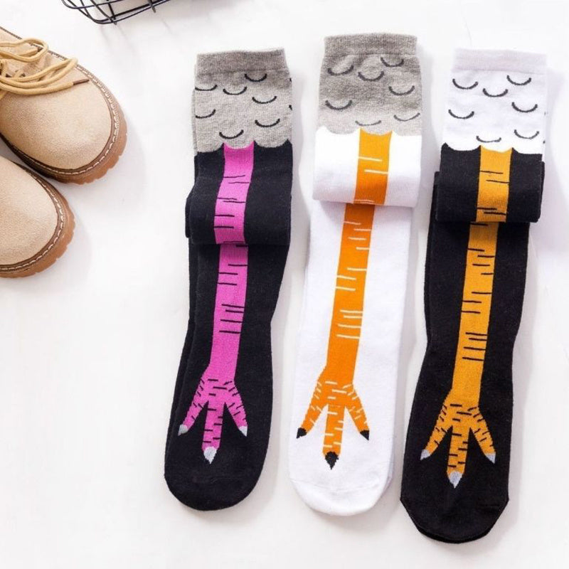 3 Pairs Women's Chicken Legs Knee High Novelty Socks