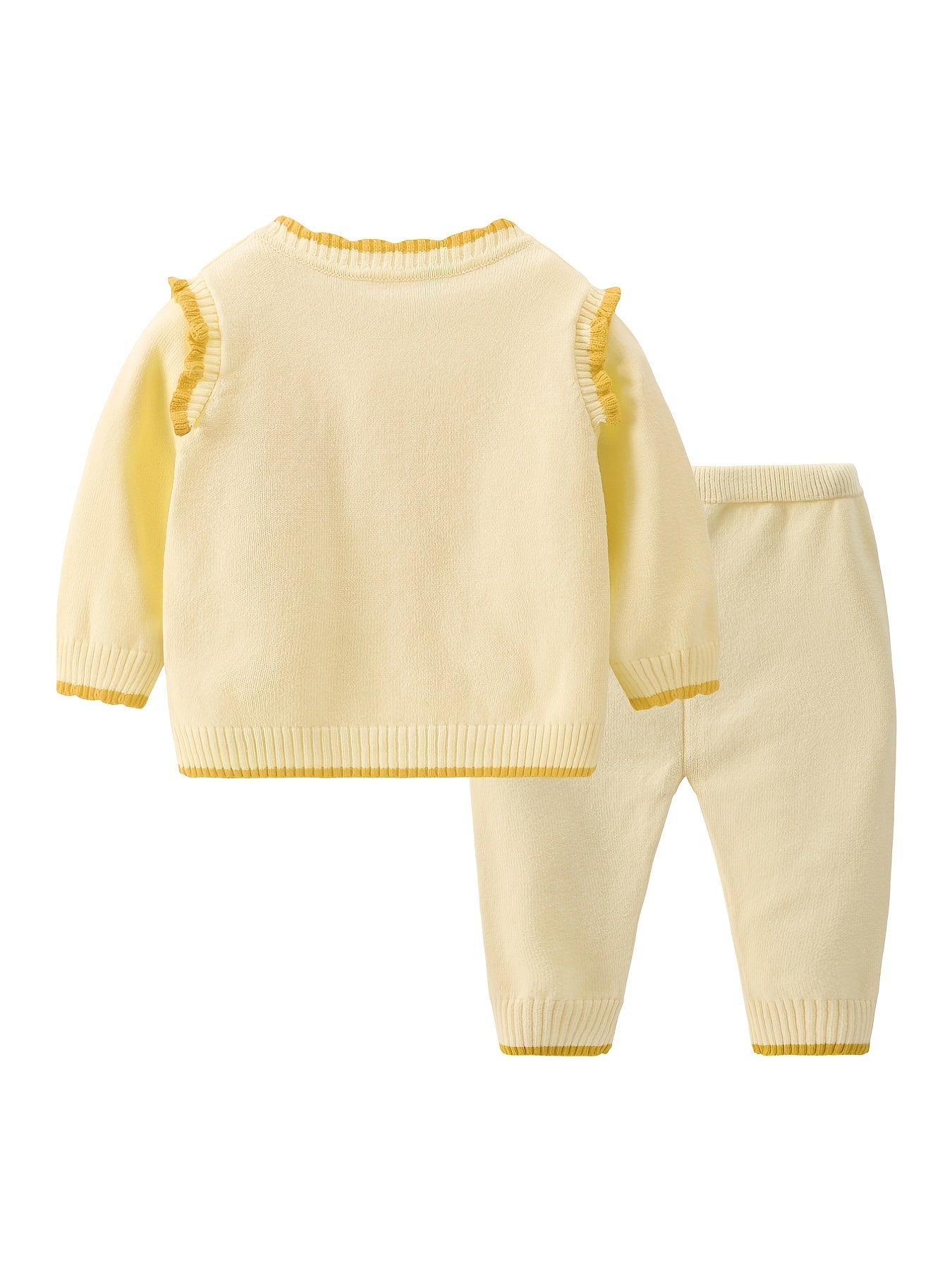 2pc Baby Girls Floral Long Sleeve Cardigan & Pants Set