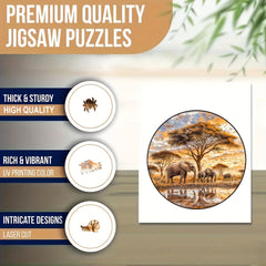 Elephant Family Animal Puzzle | Educational Wooden Puzzle