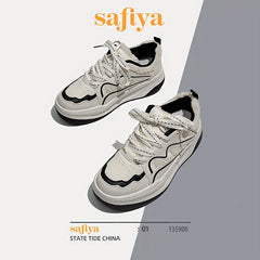 Women's Lace-up Winter Fuzzy Skate Shoes Non-slip Sporty Flatform Sneakers