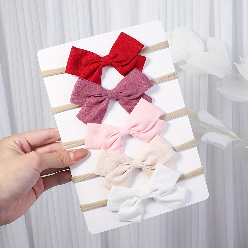 5pcs Baby Girls Bowknot Headband Hairband Princess Hair Accessories