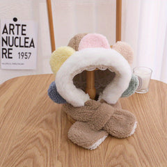 Colorful Sunflower Earmuffs & Winter Scarf for Girls