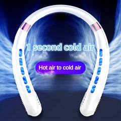 Portable Neck Fan Quick Cooling TYPE C Fast Charging 5 Gears LED Display