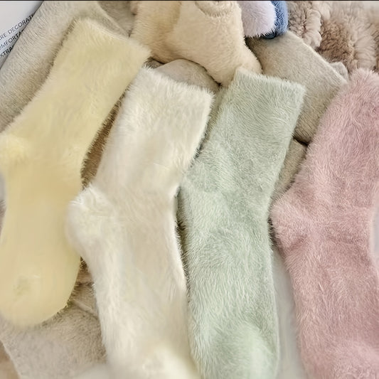 4 Pairs Thickened Warm Mid calf Socks For Men And Women