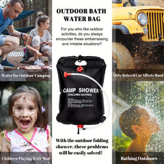 20L Camping Shower Bag with Solar Heater 5 Gallon Capacity