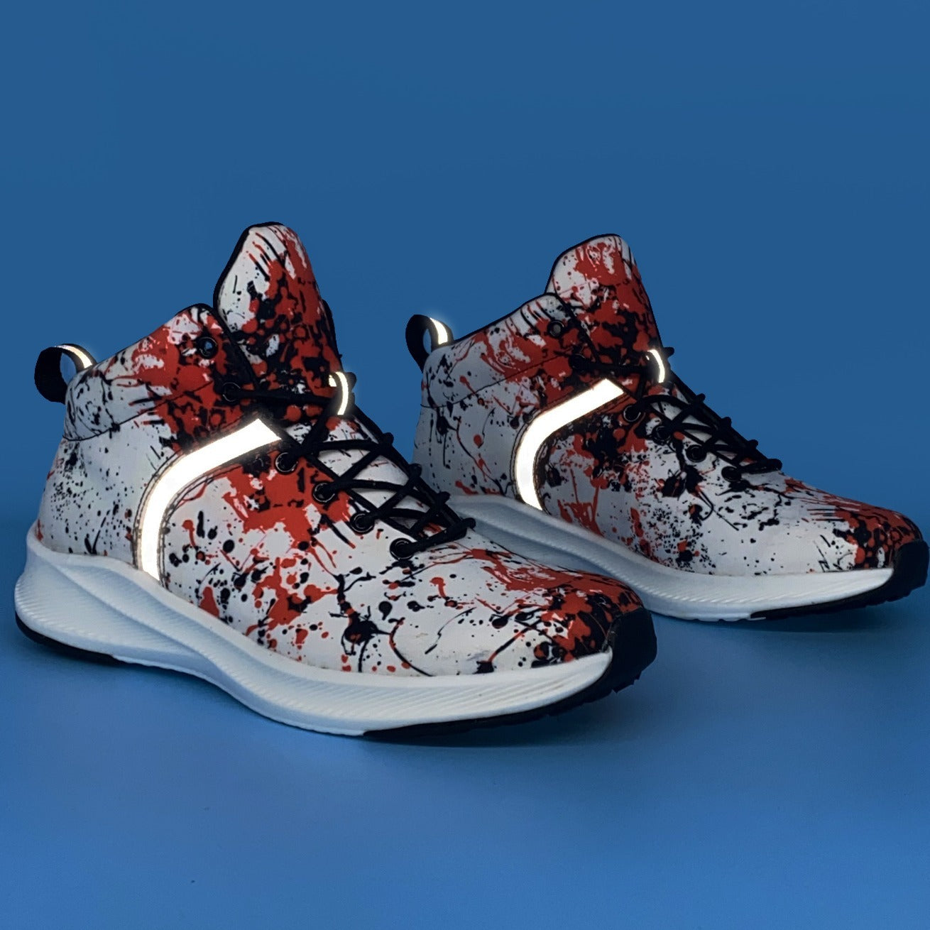 Men's Halloween Blood Print Reflective Running Shoes