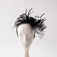 Women's Fascinator Tea Party Hat Mesh Veil Derby Wedding Clip Headband