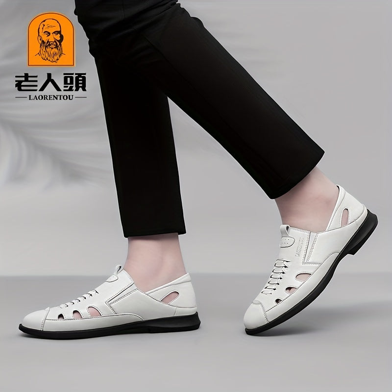 LAORENTOU Men's Leather Casual Shoes Spring And Summer