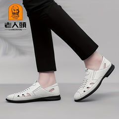 LAORENTOU Men's Leather Casual Shoes Spring And Summer