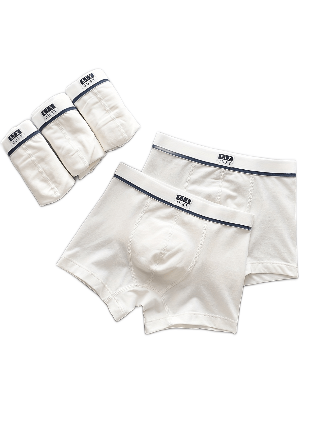 5pcs Toddler Boys Boxer Briefs Contrast Trim Cotton Underwear
