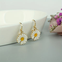 5pairs Girls Cartoon Earrings Bee Flower Unicorn Flamingo Shell Pendant Earrings