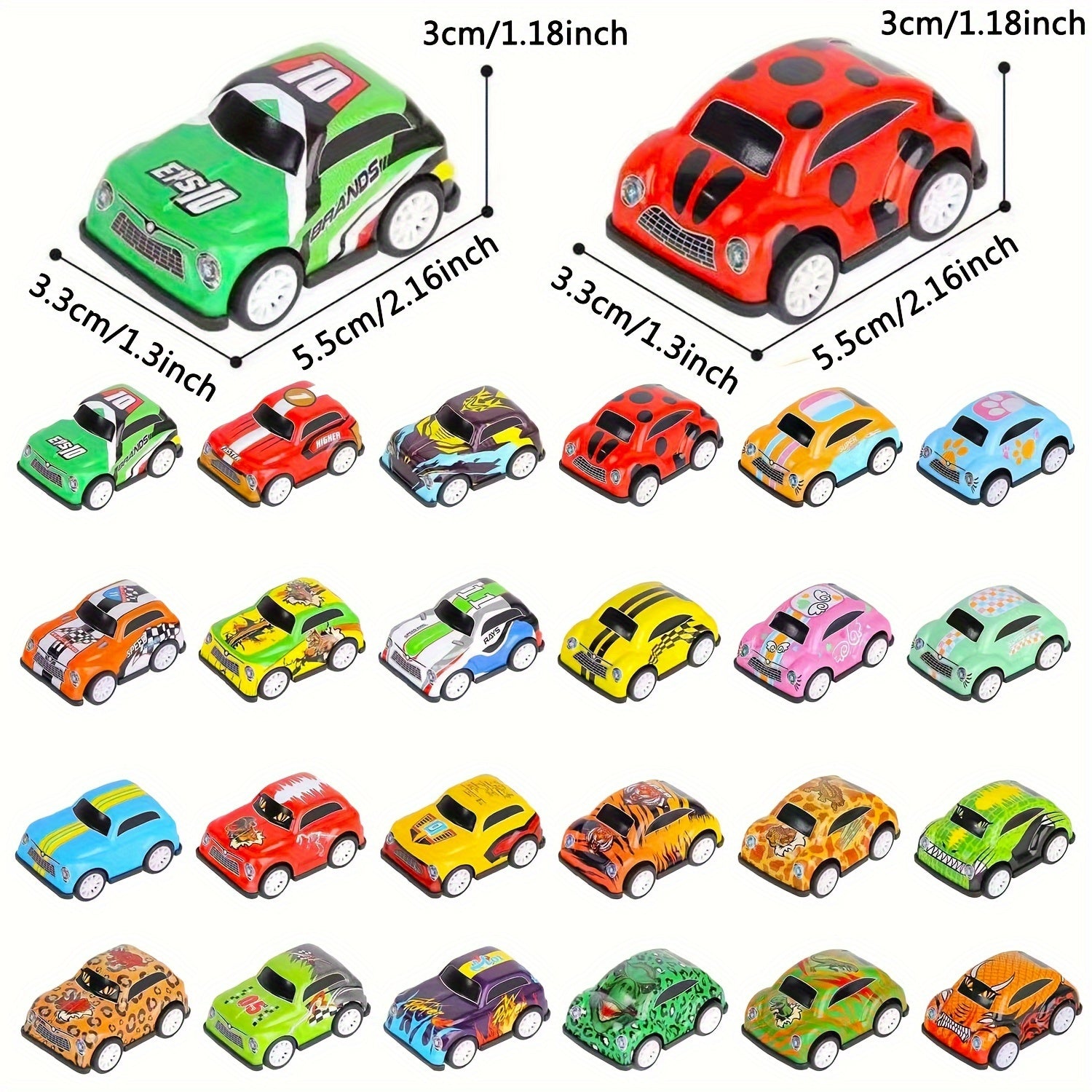 15pcs Pull Back Cars For Kids Mini Vehicles Toy Bulk Party Favor Race Cars Toys