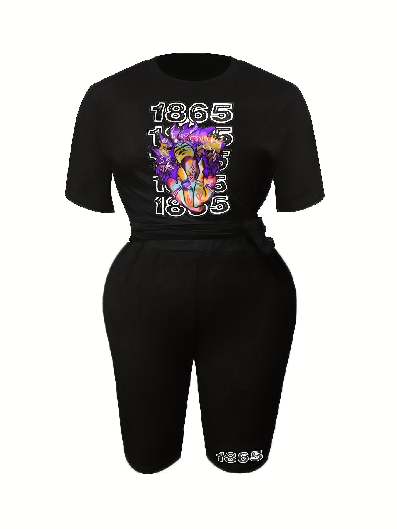Figure Print Top & Shorts Set