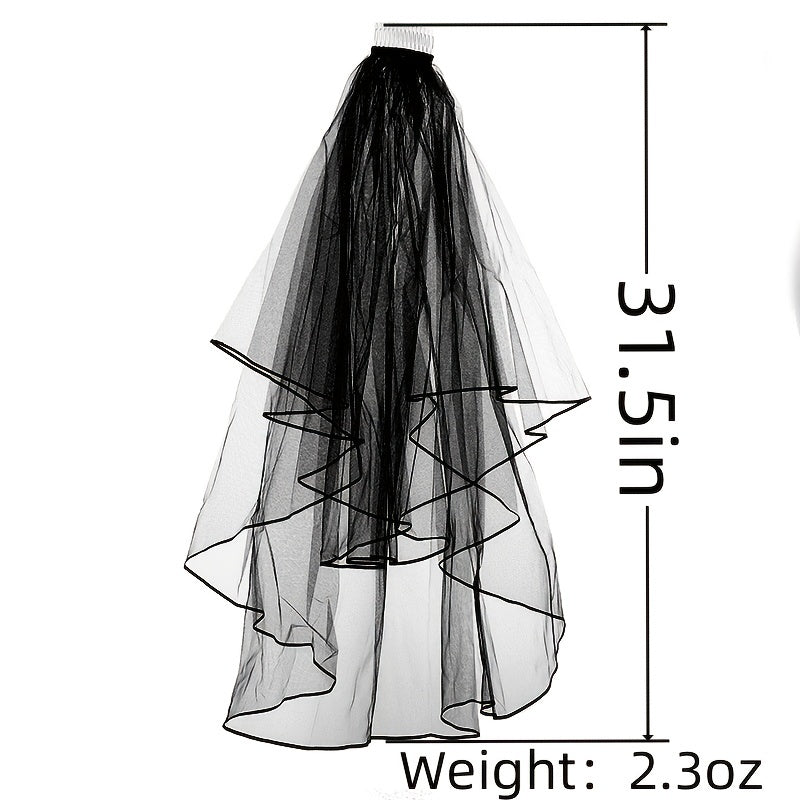 Baroque Wedding Veil with Comb Beaded Bridal Accessory