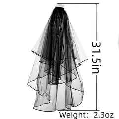 Baroque Wedding Veil with Comb Beaded Bridal Accessory