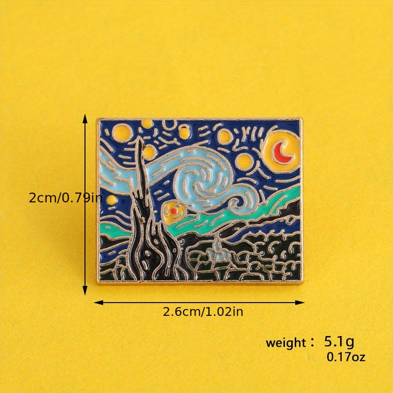 Classic Colorful Painting Brooch Clothing Pin Jewelry Art Craft
