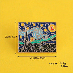 Classic Colorful Painting Brooch Clothing Pin Jewelry Art Craft