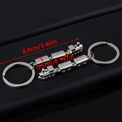 2pcs Metal Movable Joint Key Ring Alloy Keychain Gift