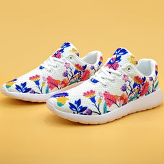Women's Flower Pattern Mesh Running Shoes Lightweight Breathable Sneakers