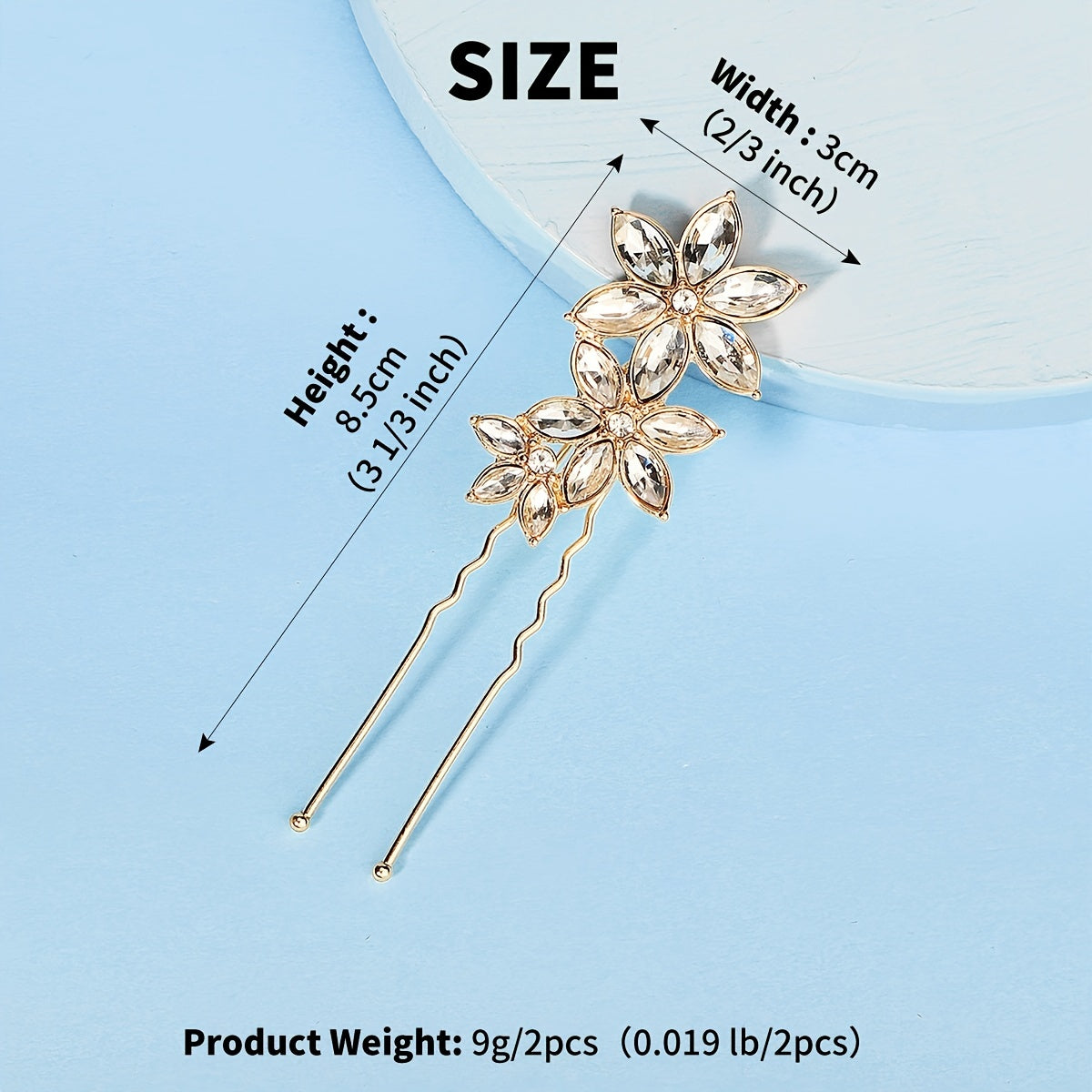 Crystal Flower Hair Pins Bride Wedding Hair Clips