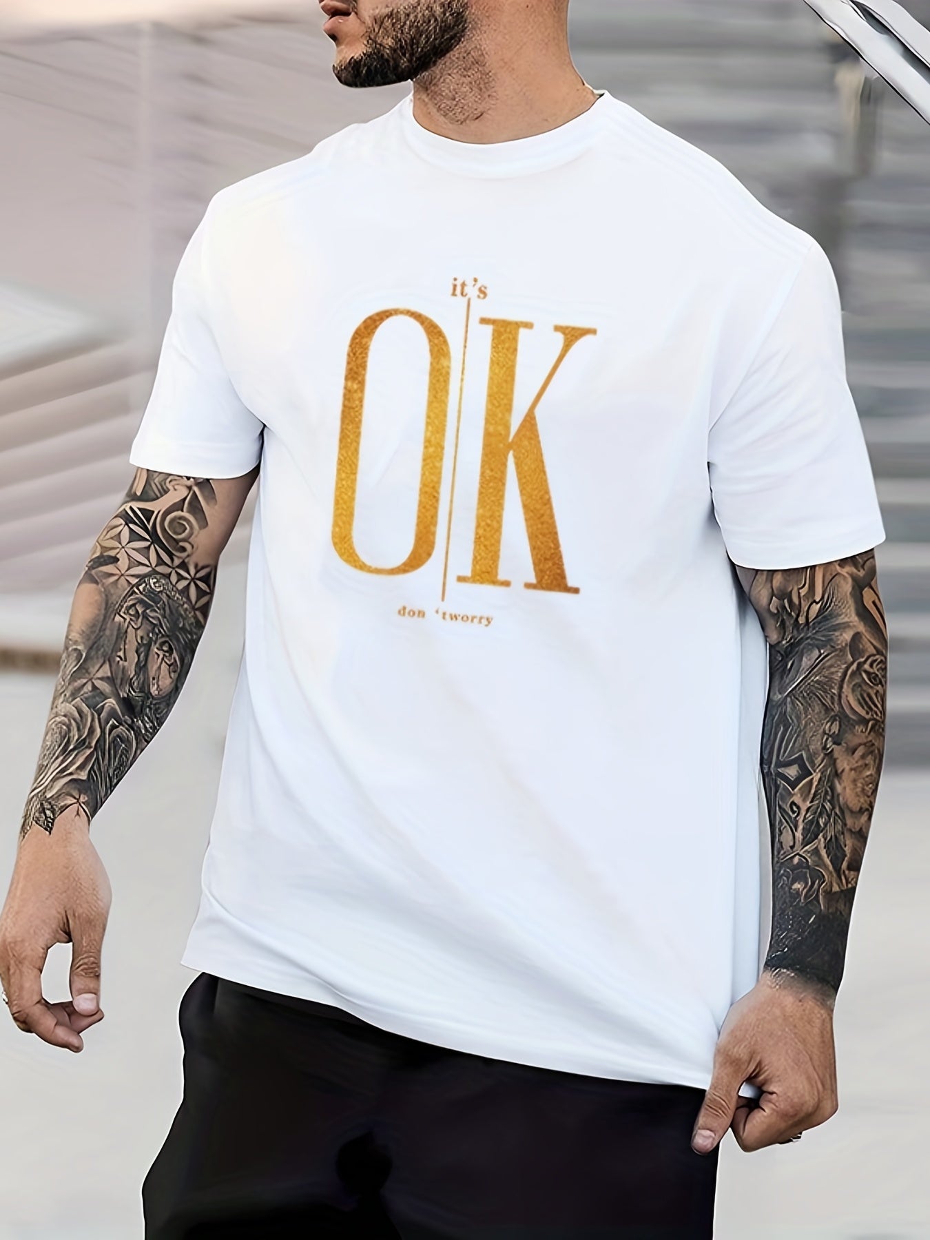 Men's Graphic Crew Neck T-shirt for Summer Casual Comfort
