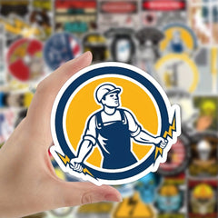 50pcs Cartoon Electrician Stickers for DIY Toys Wall Luggage Notebook Phone Case