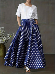Women's Dot Print Maxi Skirt