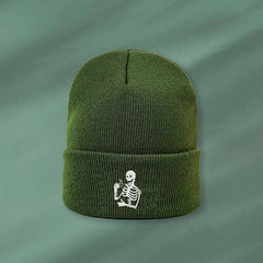 Men's Skull Head Drinking Tea Knitted Cap