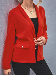 Women's V Neck Blazer with Square Pocket