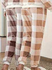 2 Pcs Plaid Lounge Pants Elastic Waist Women's Sleepwear