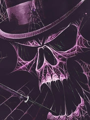 Purple Skull 3D Pattern Print Men's Short Sleeve T-shirt Graphic Tee