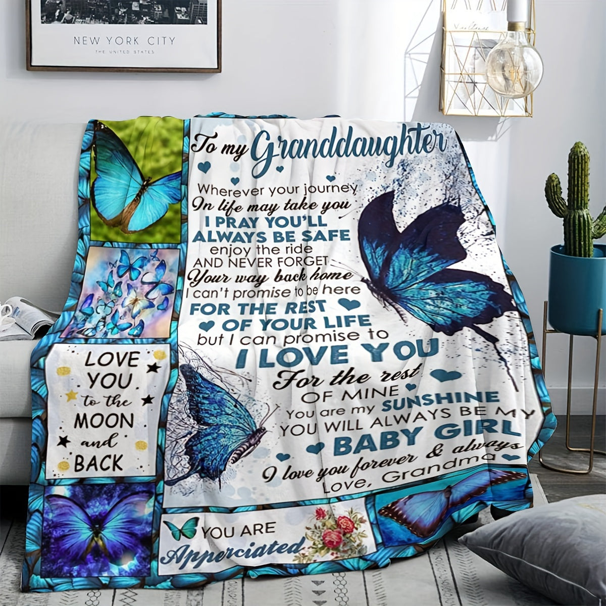 Butterfly Pattern Blanket: Portable Winter Warm Blanket for Home & Outdoor Use