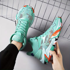 Men's High Top Bball Shoes Comfy Non Slip Lace Up Sneakers