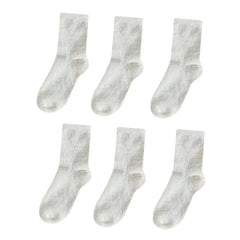 6 Pairs Girls Kids Fleece Warm Winter Crew Socks