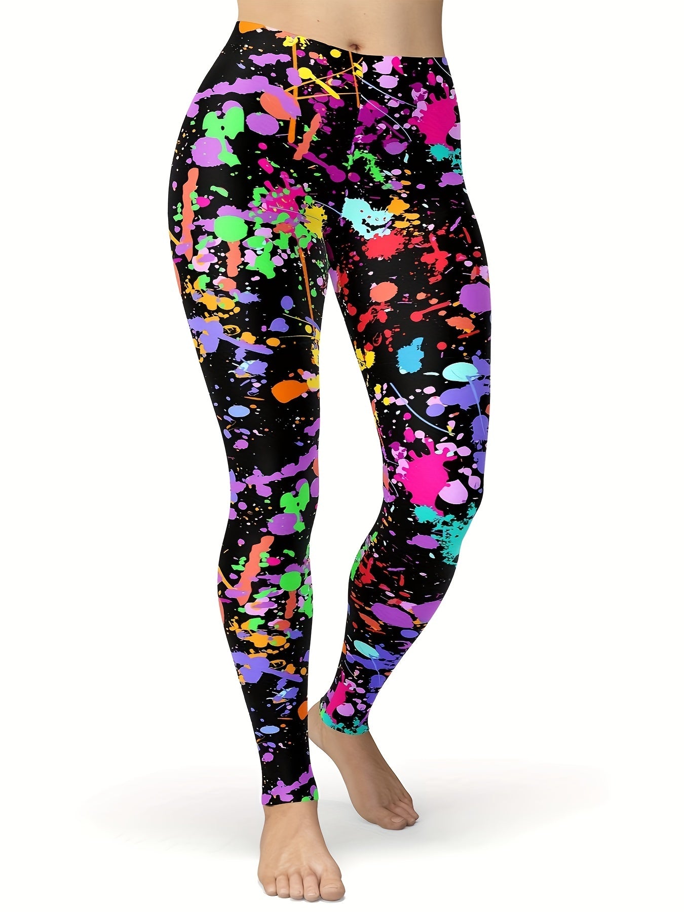 Goth Skull Print High Rise Leggings