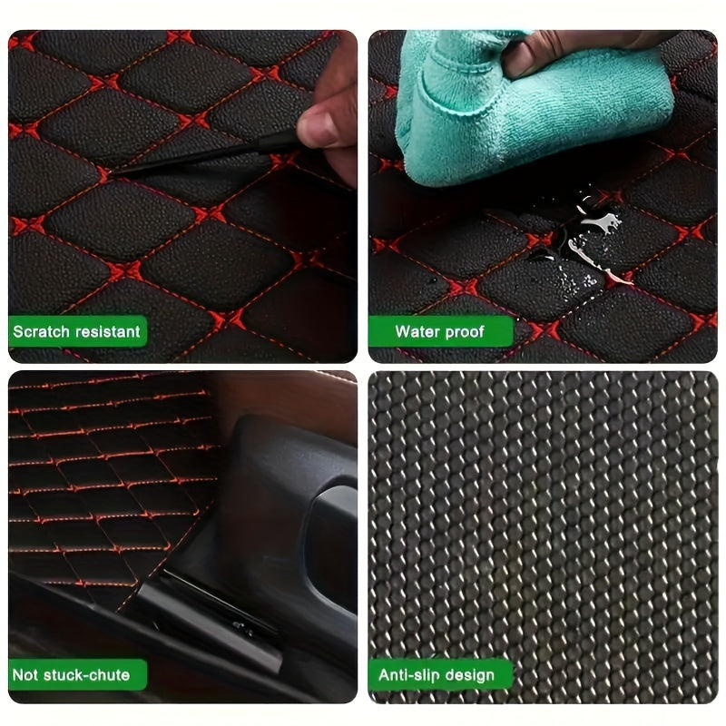 5pc Car Floor Mats Universal Waterproof Full Set Auto Rugs Leather C