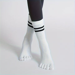 Toe Split Mid Tube Grip Socks Non slip for Yoga Pilates Ballet