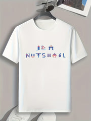 Letter Pattern Print Men's Comfy Sports T-shirt