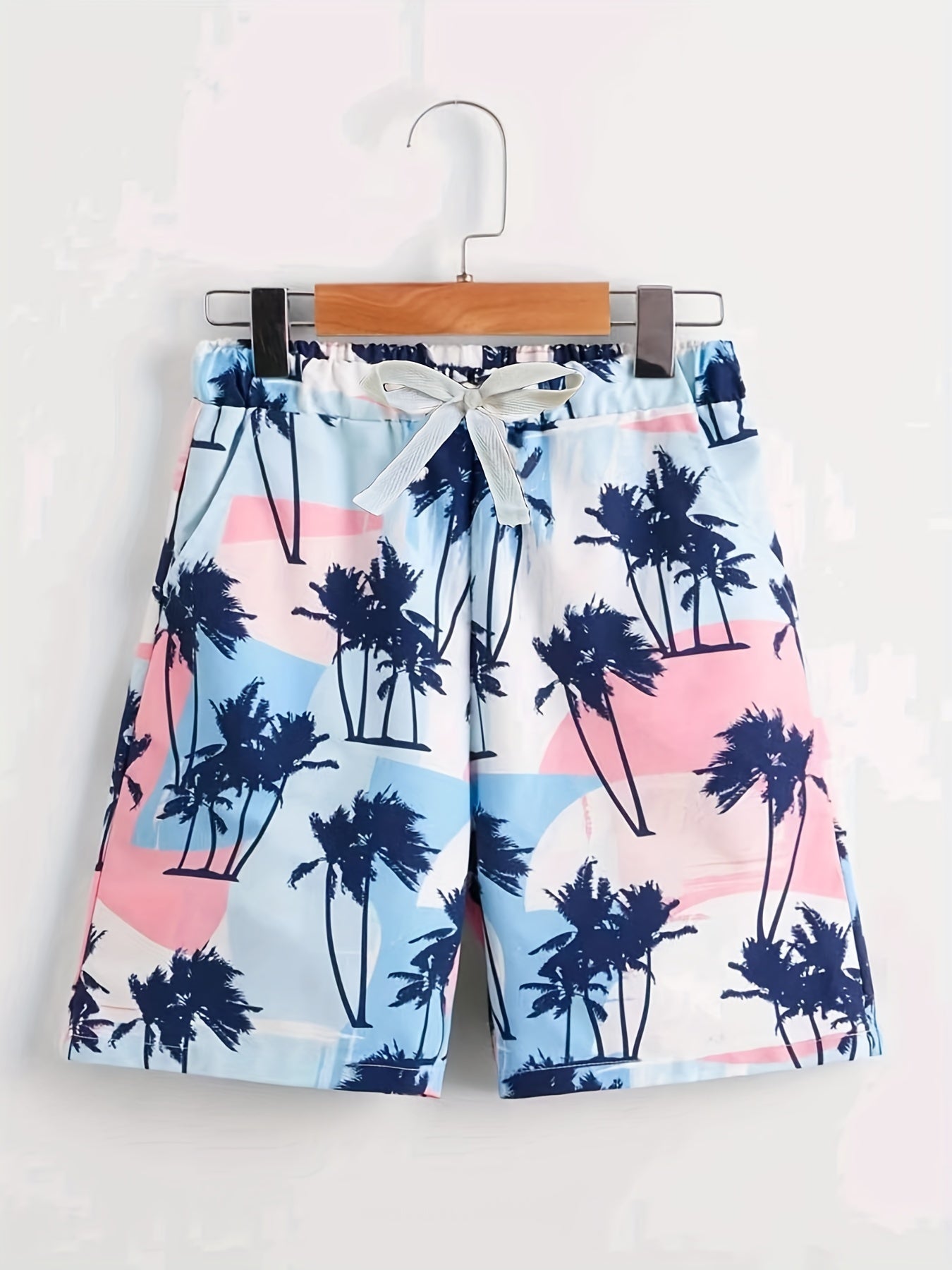 Boys Coconut Trees Print Shorts for Vacation Beach