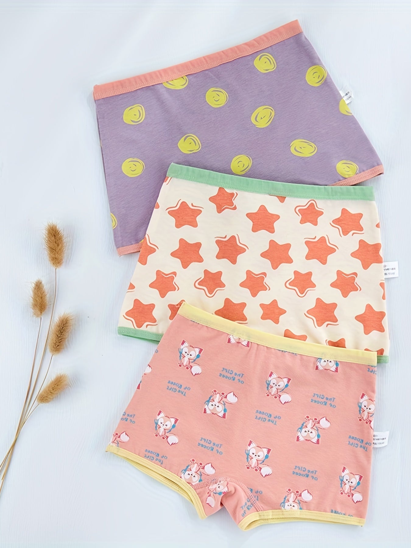 4pcs Girls Boxer Briefs Cotton Comfy Breathable Baby Children's Shorts