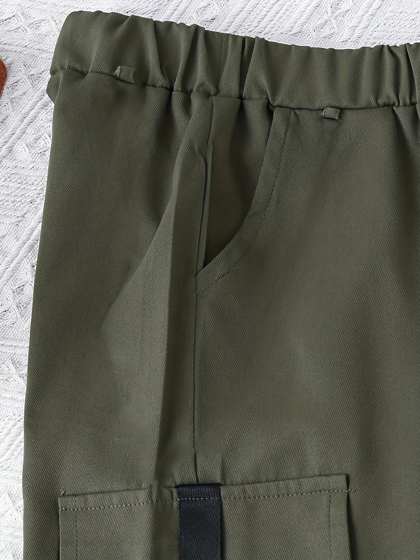 Boy's Green Cargo Pants With Pockets for Outdoor
