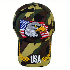 Eagle American Flag Embroidered Peaked Cap Baseball Cap